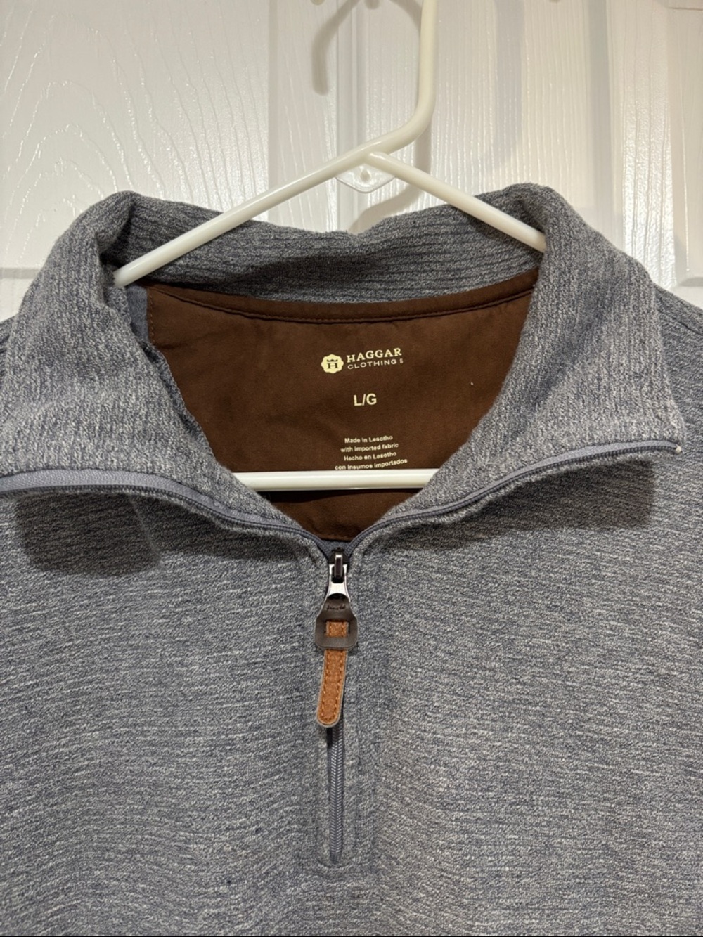HAGGAR Quarter Zip Gray Sweater - Picture 7 of 7